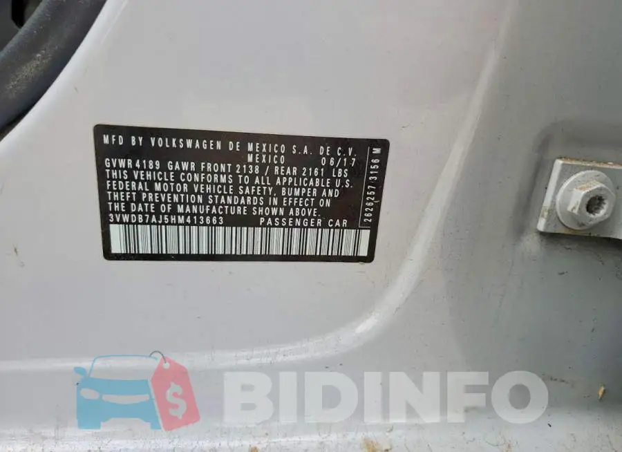 3VWDB7AJ5HM413663 Photo# 12