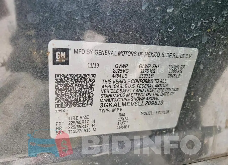 3GKALMEV6LL209813 Photo# 13