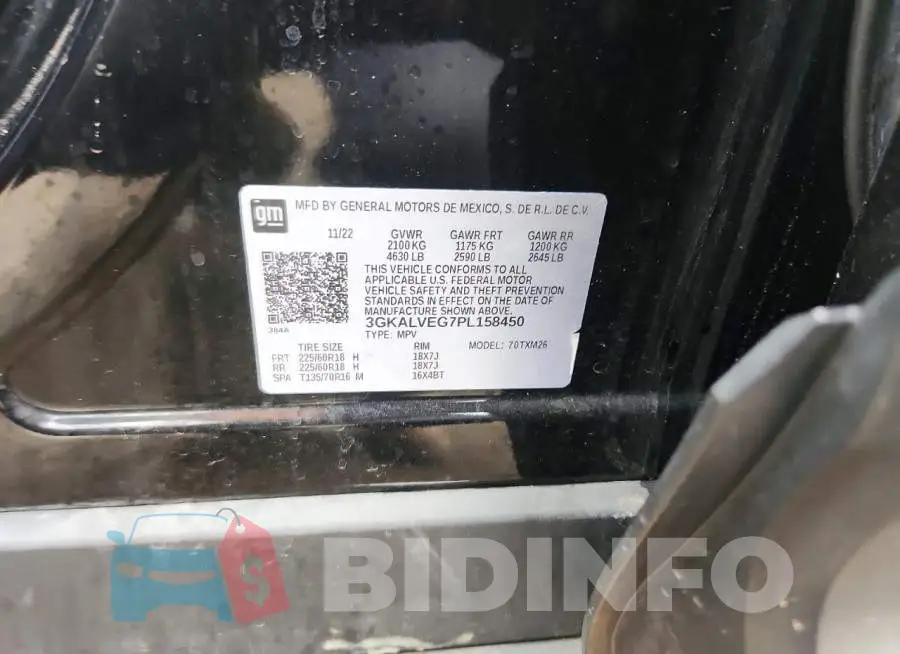 3GKALVEG7PL158450 Photo# 13