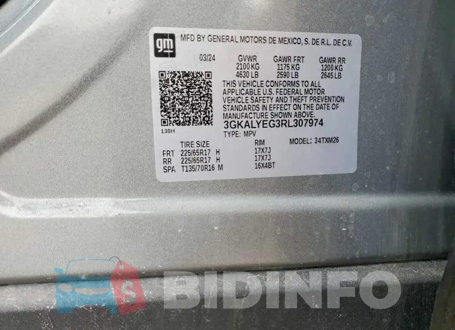 3GKALYEG3RL307974 Photo# 13