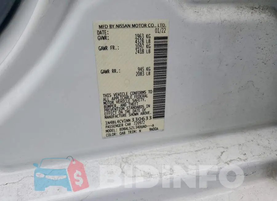 1N4BL4CV1NN330633 Photo# 12