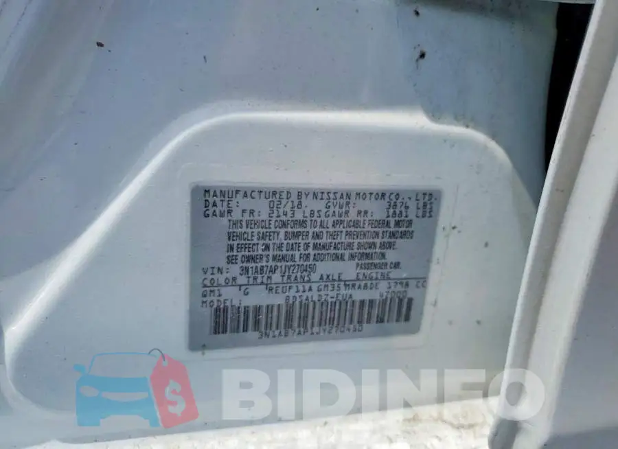 3N1AB7AP1JY270450 Photo# 12