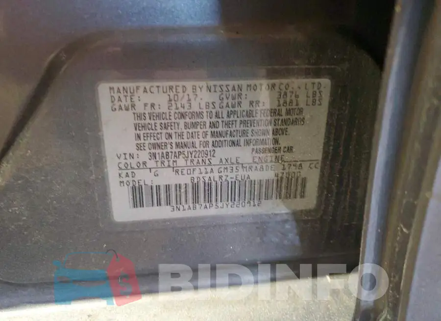3N1AB7AP5JY220912 Photo# 13