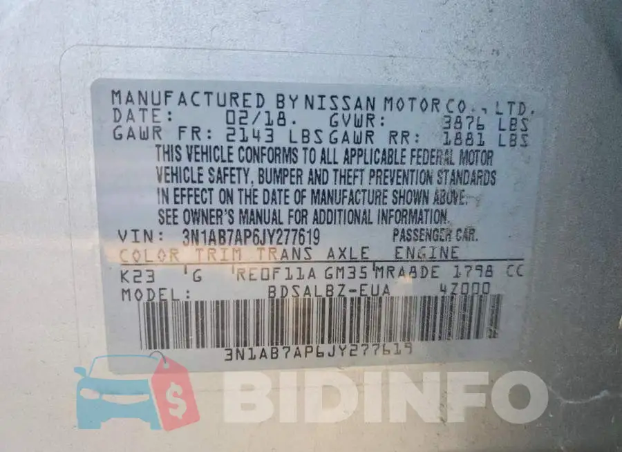 3N1AB7AP6JY277619 Photo# 12