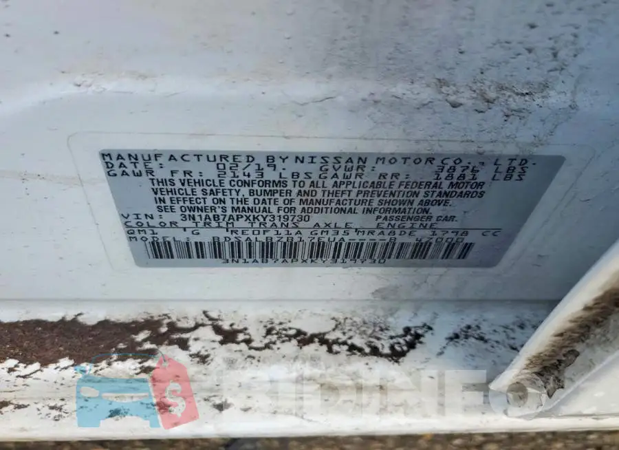 3N1AB7APXKY319730 Photo# 12