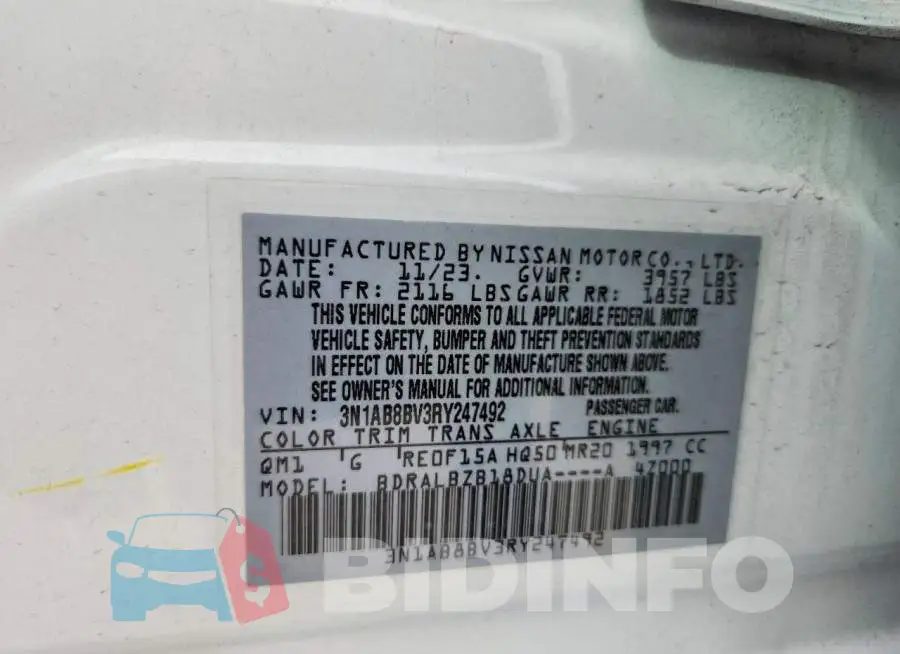 3N1AB8BV3RY247492 Photo# 13