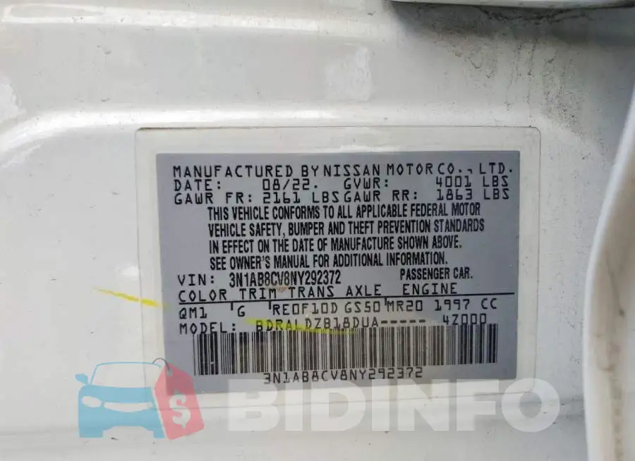 3N1AB8CV8NY292372 Photo# 12