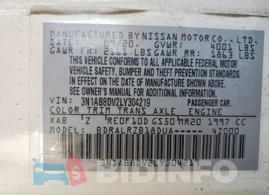 3N1AB8DV2LY304219 Photo# 12