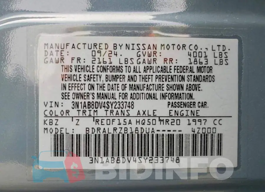 3N1AB8DV4SY233748 Photo# 13