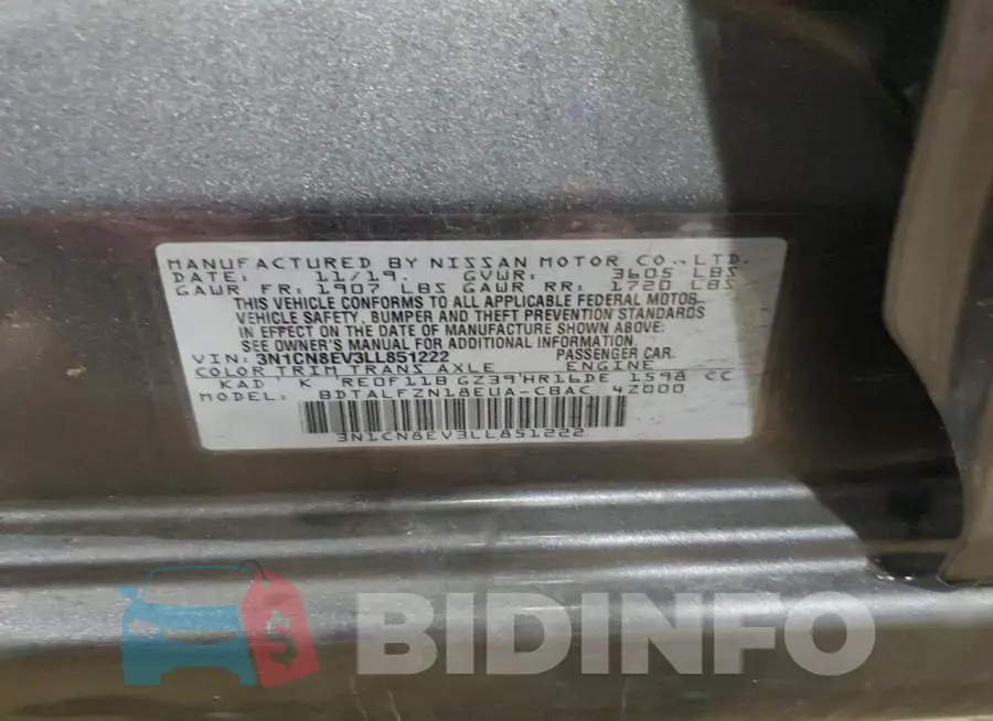3N1CN8EV3LL851222 Photo# 12
