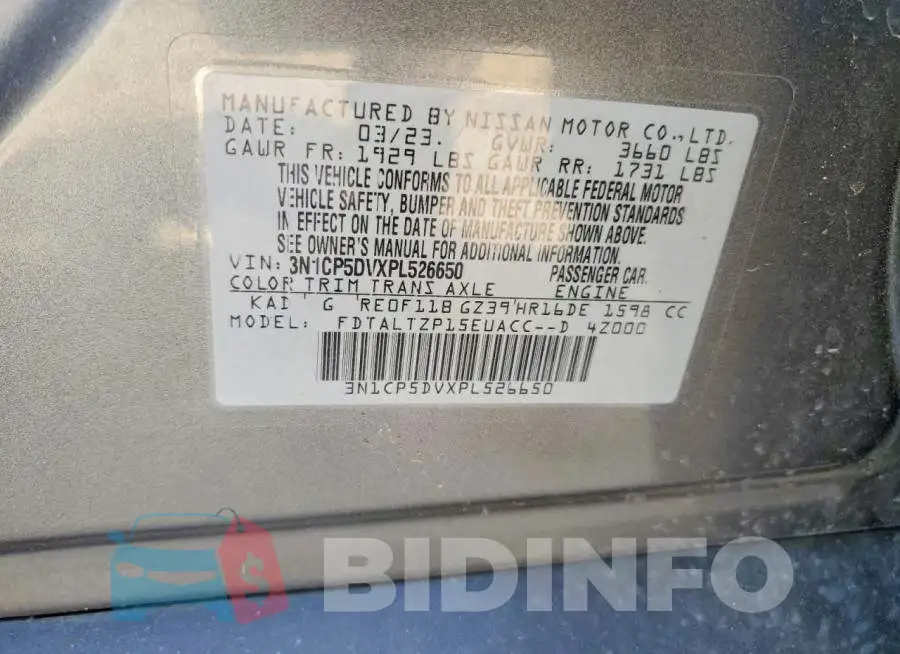 3N1CP5DVXPL526650 Photo# 12