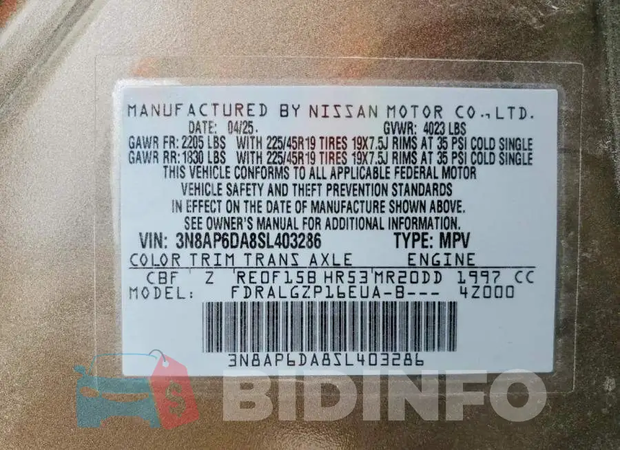 3N8AP6DA8SL403286 Photo# 13