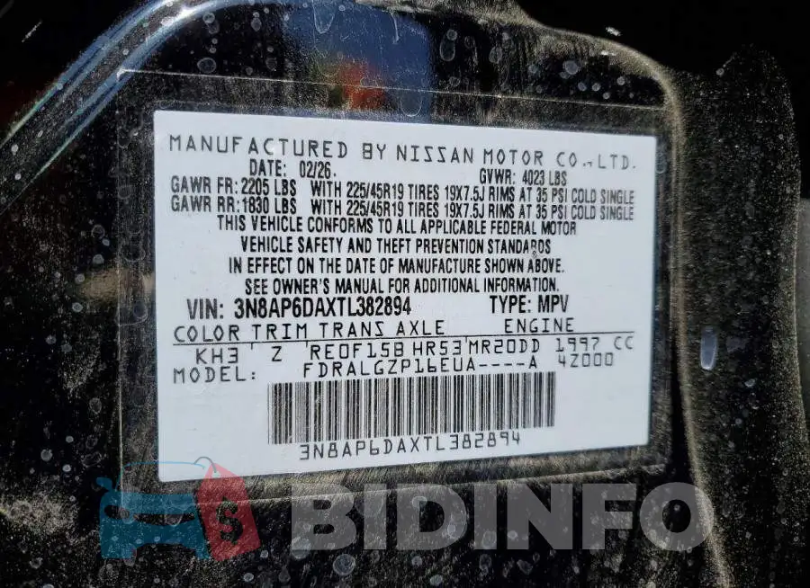 3N8AP6DAXTL382894 Photo# 14