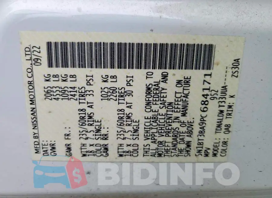 5N1BT3BA9PC684171 Photo# 13