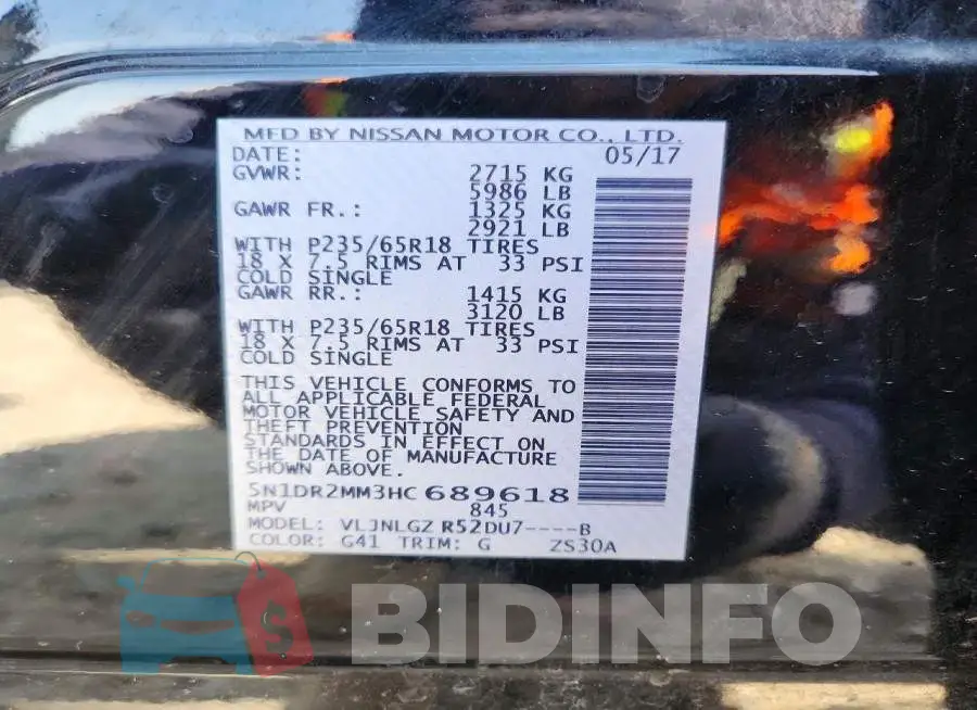 5N1DR2MM3HC689618 Photo# 13