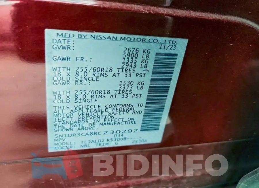 5N1DR3CA8RC230292 Photo# 13