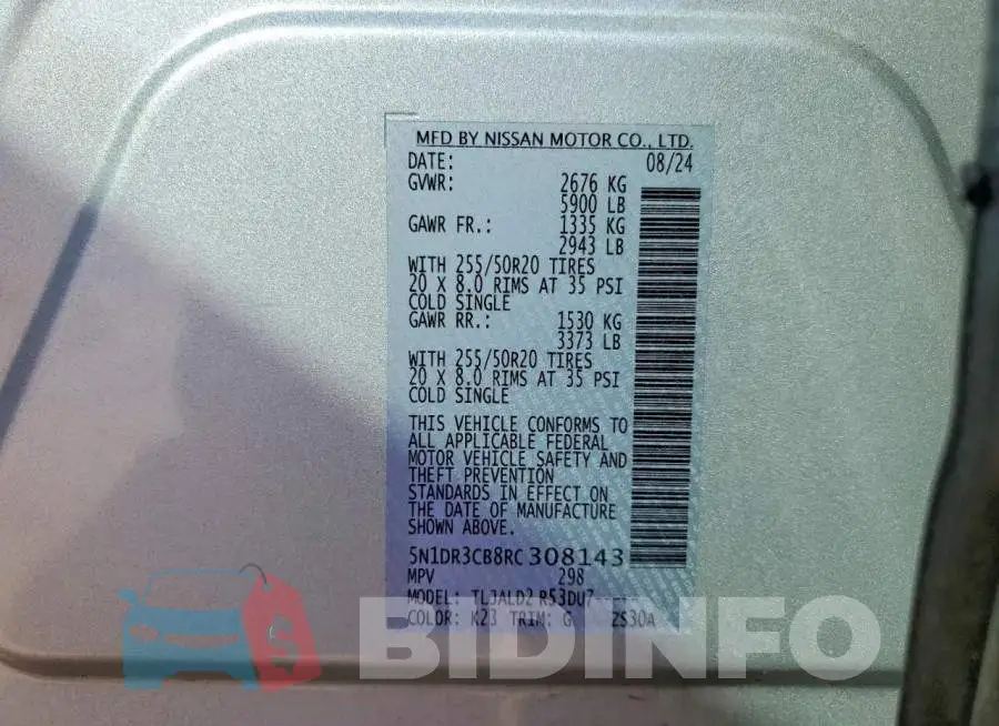 5N1DR3CB8RC308143 Photo# 13