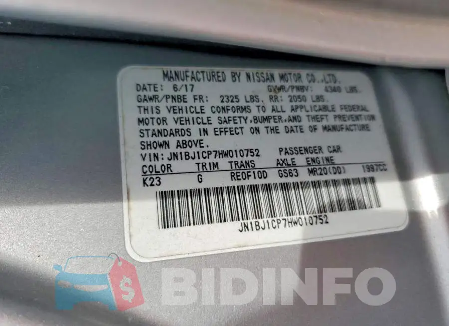 JN1BJ1CP7HW010752 Photo# 13