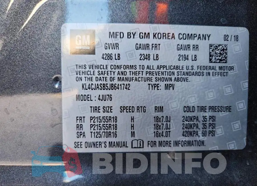KL4CJASB5JB641742 Photo# 13