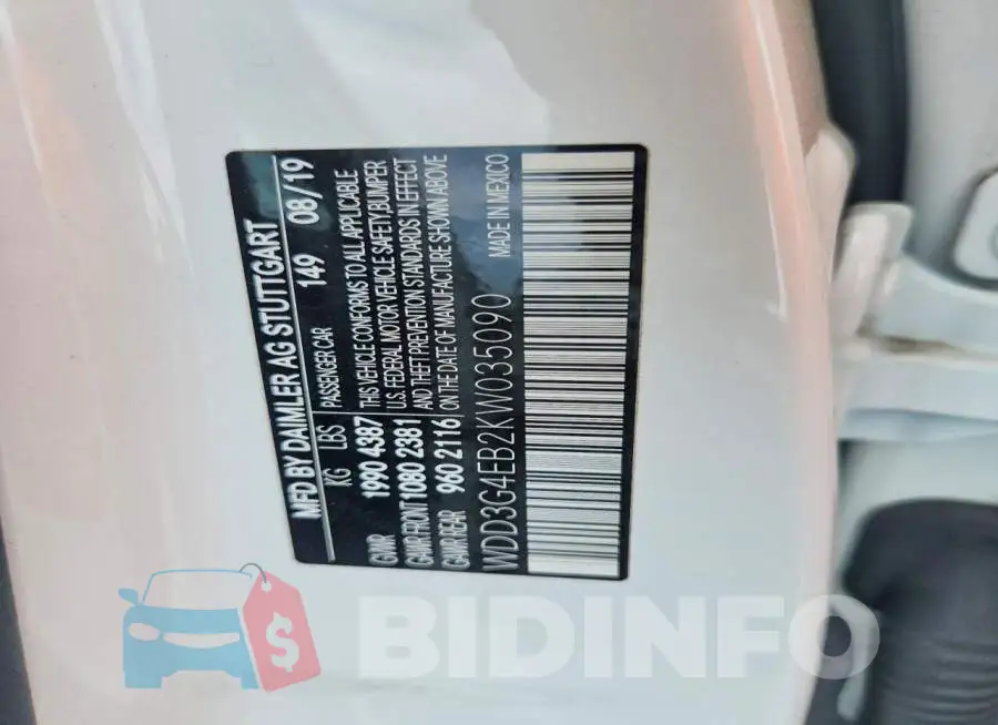 WDD3G4EB2KW035090 Photo# 13