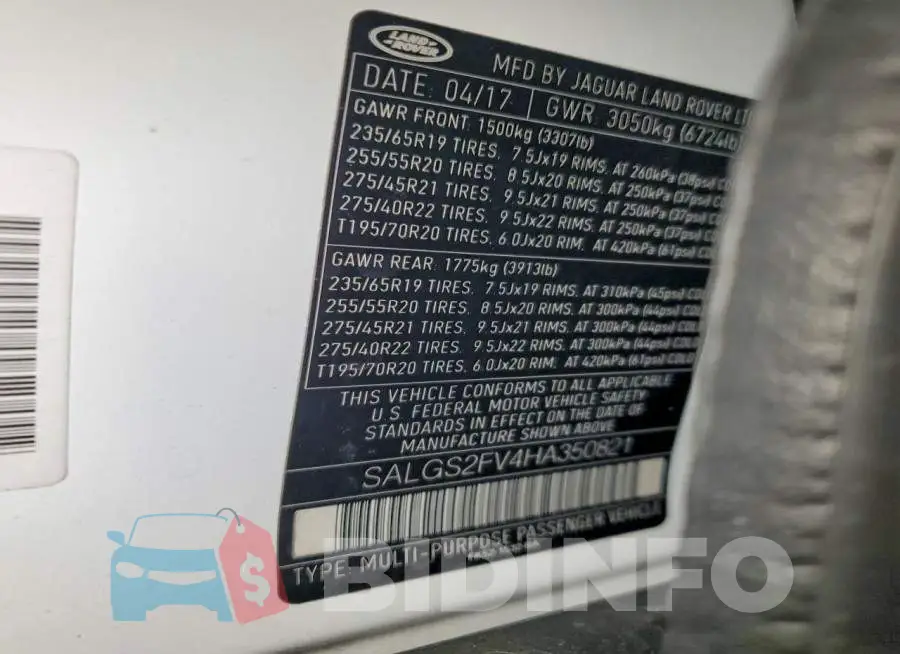 SALGS2FV4HA350821 Photo# 13
