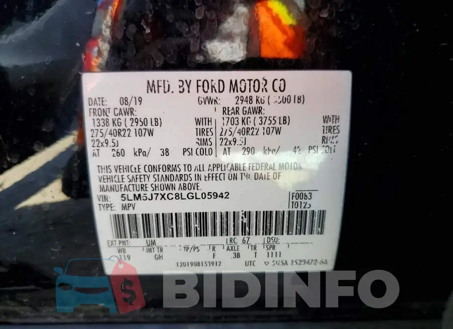 5LM5J7XC8LGL05942 Photo# 12