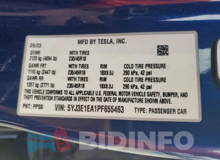 5YJ3E1EA1PF655463 Photo# 12