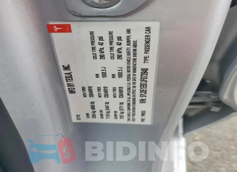 5YJ3E1EB7JF073948 Photo# 12