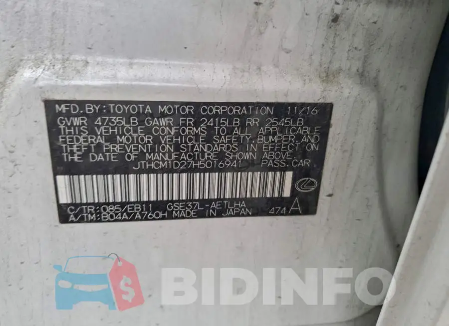 JTHCM1D27H5016941 Photo# 12