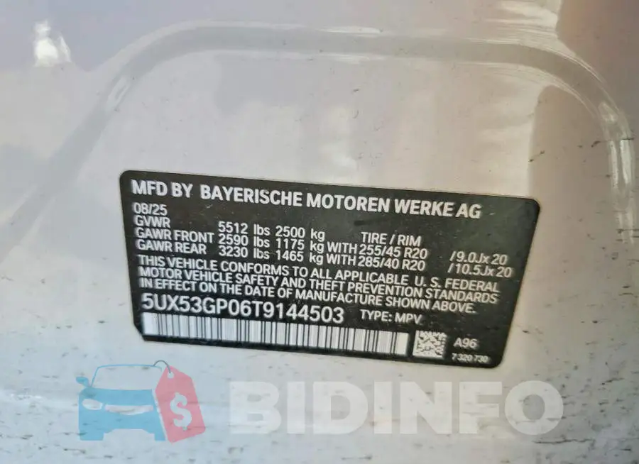5UX53GP06T9144503 Photo# 13
