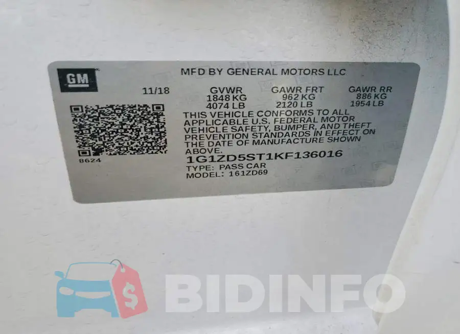 1G1ZD5ST1KF136016 Photo# 13