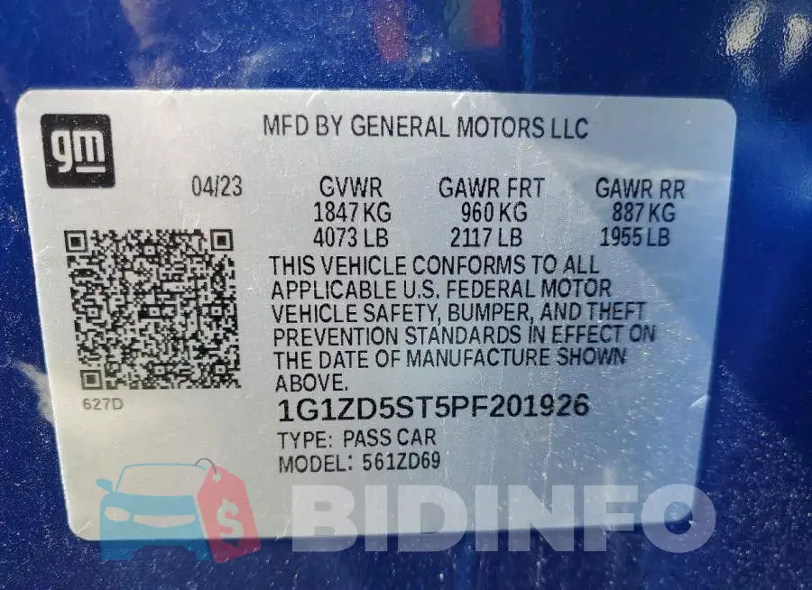 1G1ZD5ST5PF201926 Photo# 12