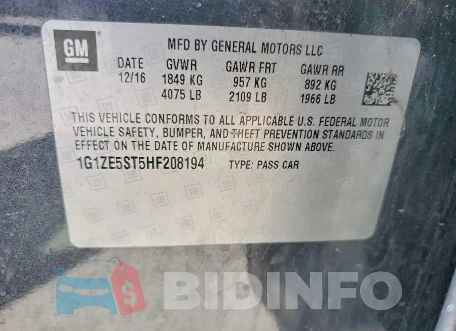 1G1ZE5ST5HF208194 Photo# 12