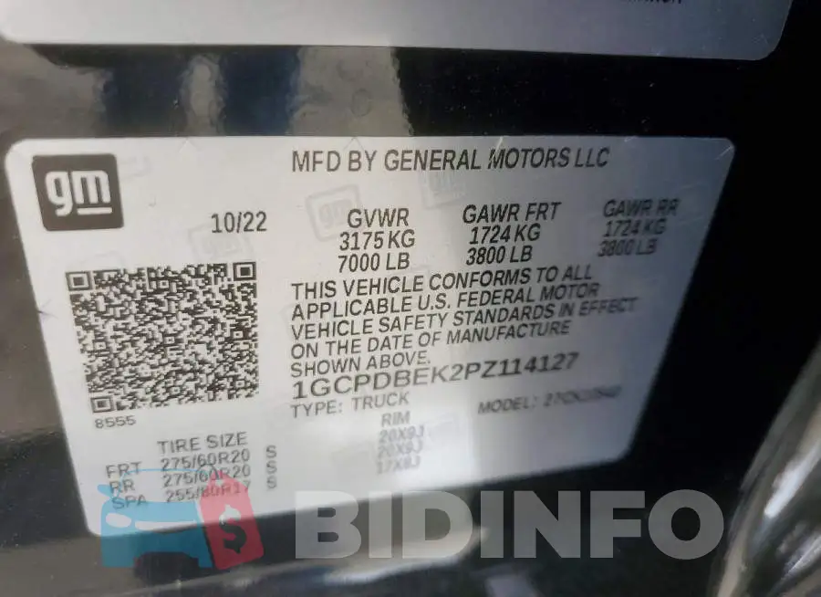 1GCPDBEK2PZ114127 Photo# 13
