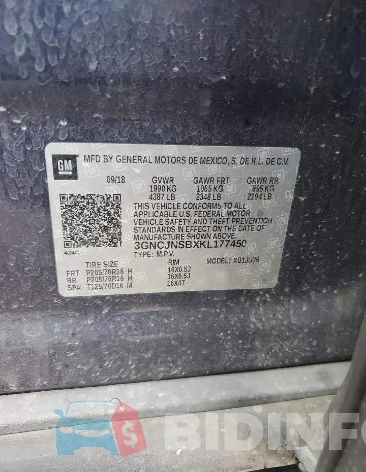 3GNCJNSBXKL177450 Photo# 12