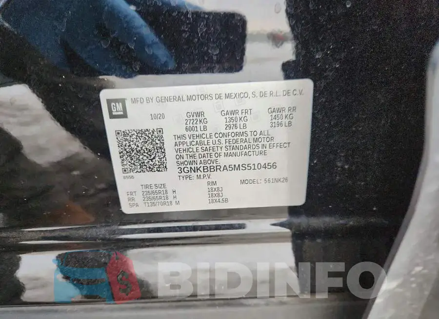 3GNKBBRA5MS510456 Photo# 13