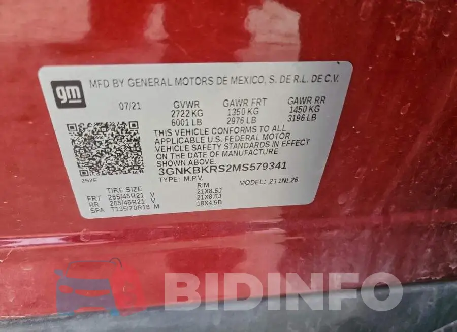 3GNKBKRS2MS579341 Photo# 13