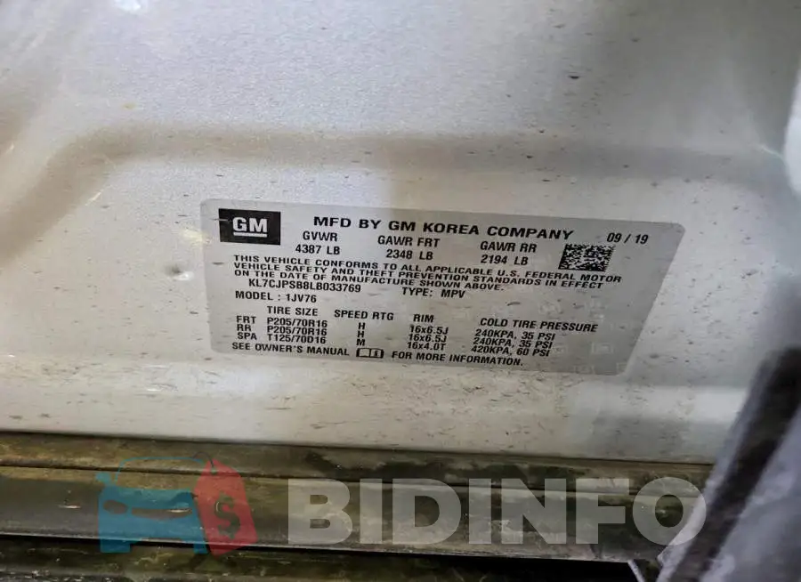 KL7CJPSB8LB033769 Photo# 13