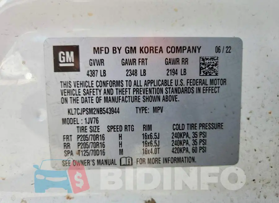 KL7CJPSM2NB543944 Photo# 12