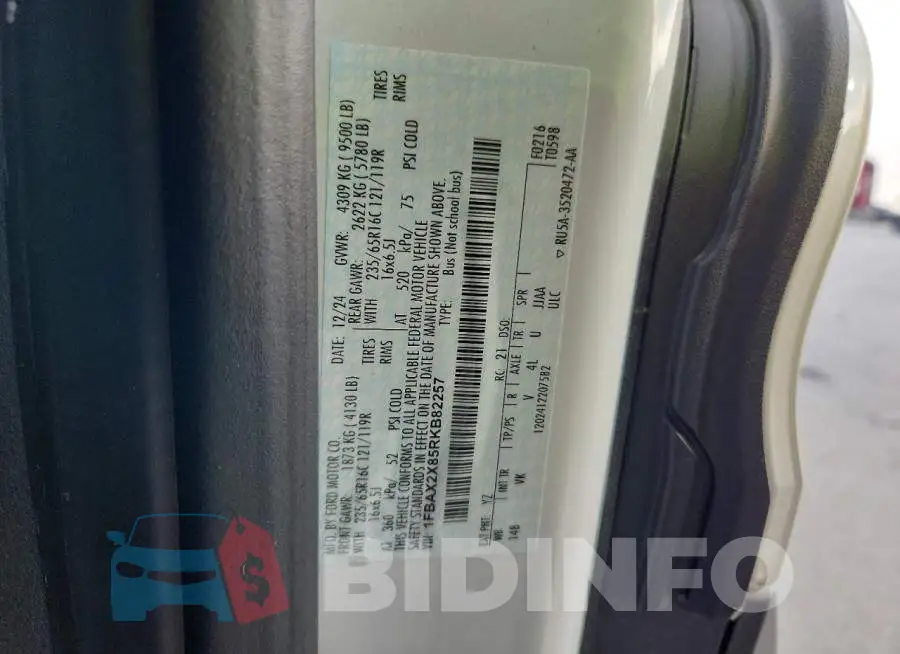 1FBAX2X85RKB82257 Photo# 13