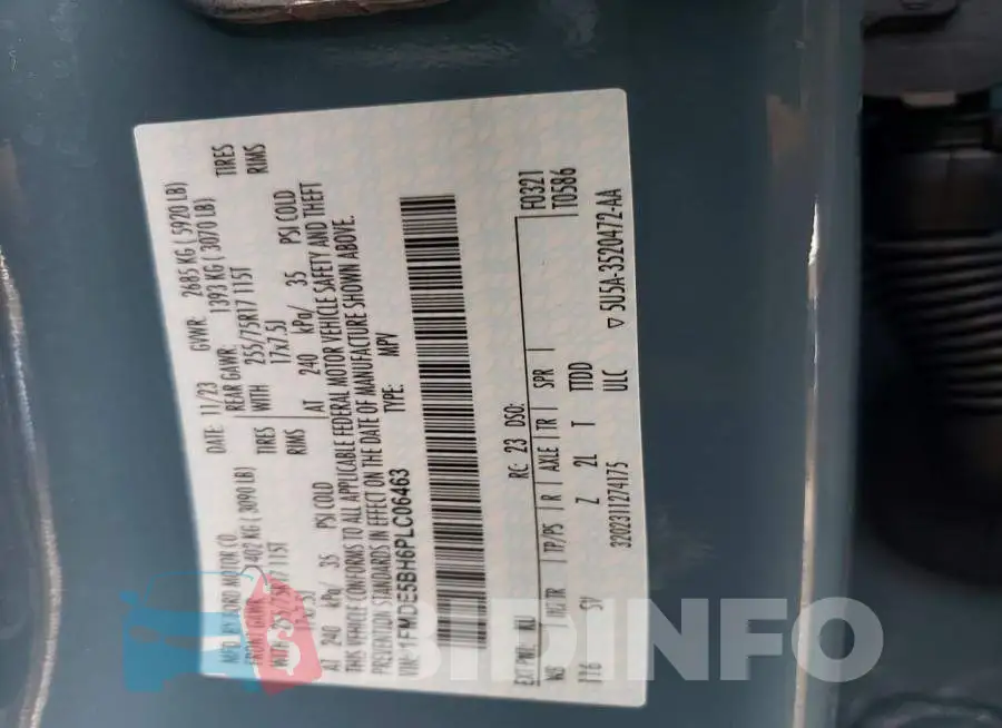 1FMDE5BH6PLC06463 Photo# 12