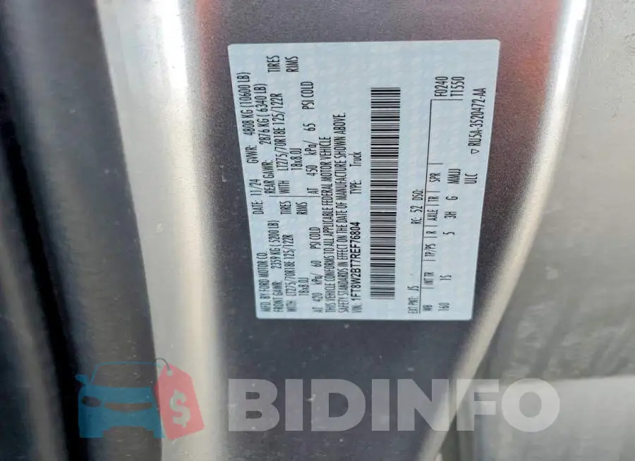 1FT8W2BT7REF76804 Photo# 12