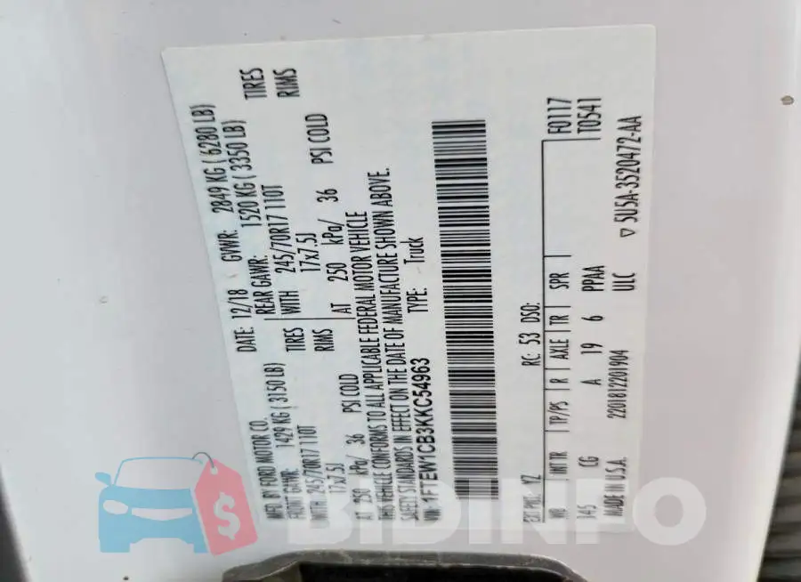 1FTEW1CB3KKC54963 Photo# 12