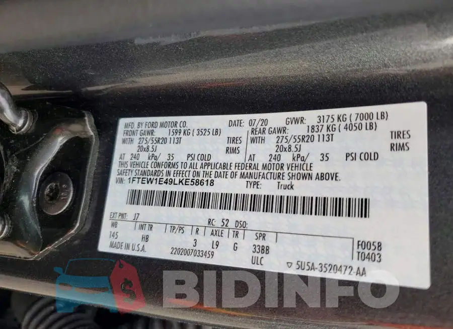 1FTEW1E49LKE58618 Photo# 12