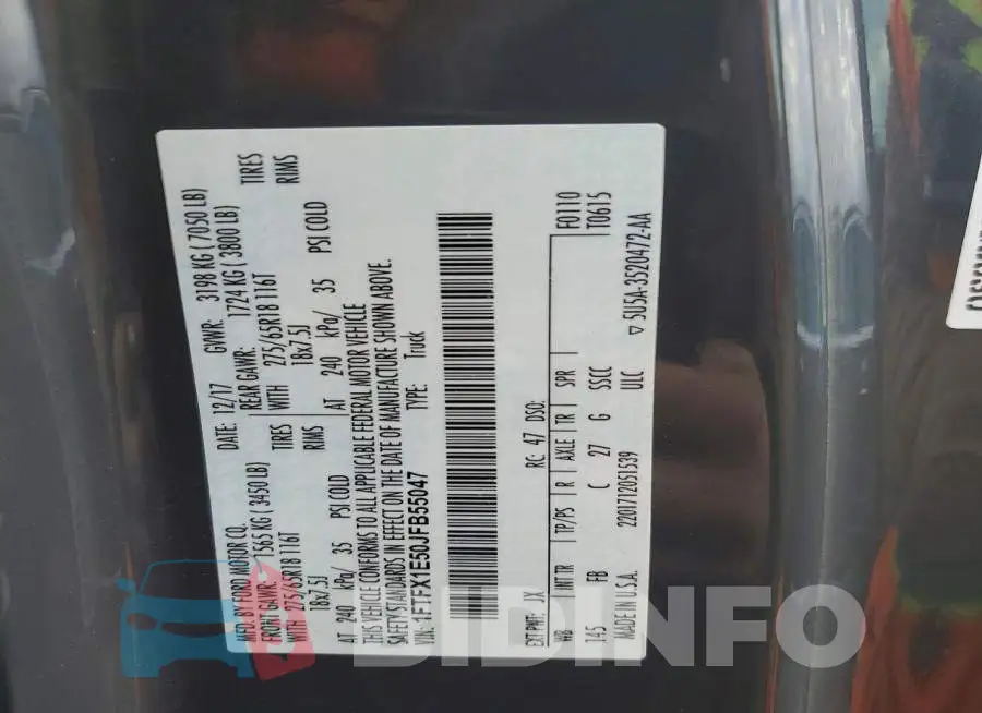 1FTFX1E50JFB55047 Photo# 12
