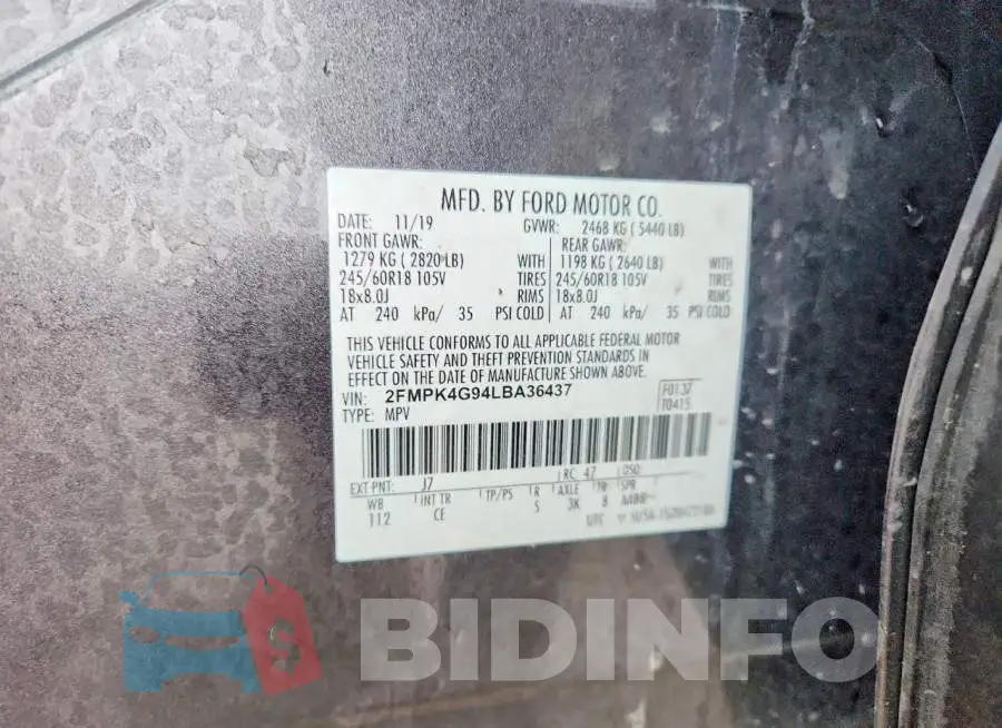 2FMPK4G94LBA36437 Photo# 13