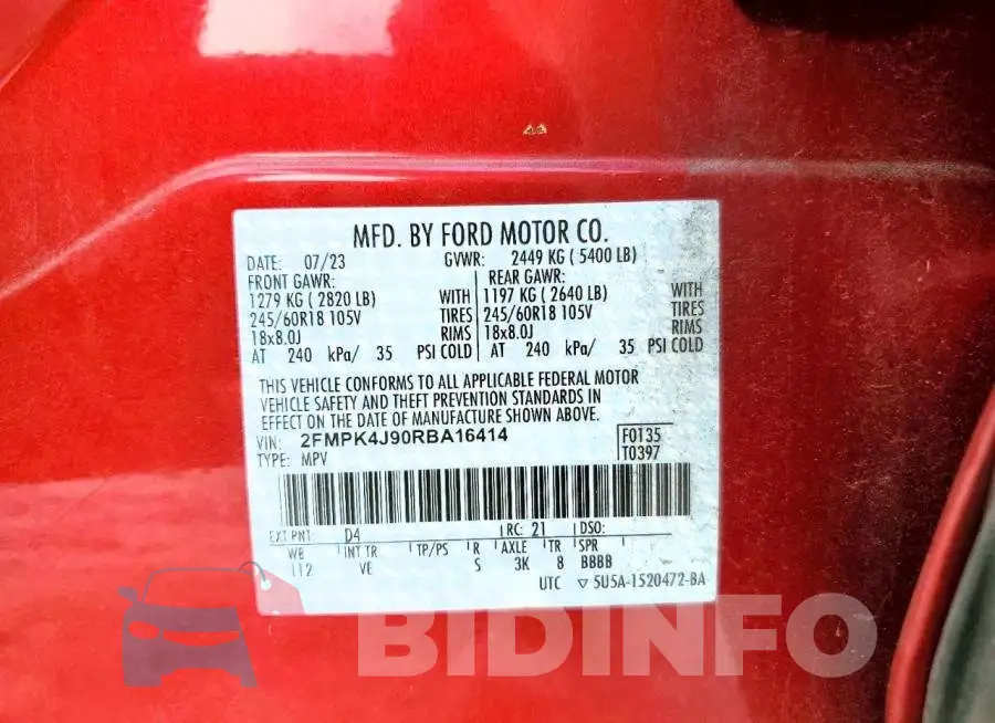 2FMPK4J90RBA16414 Photo# 13