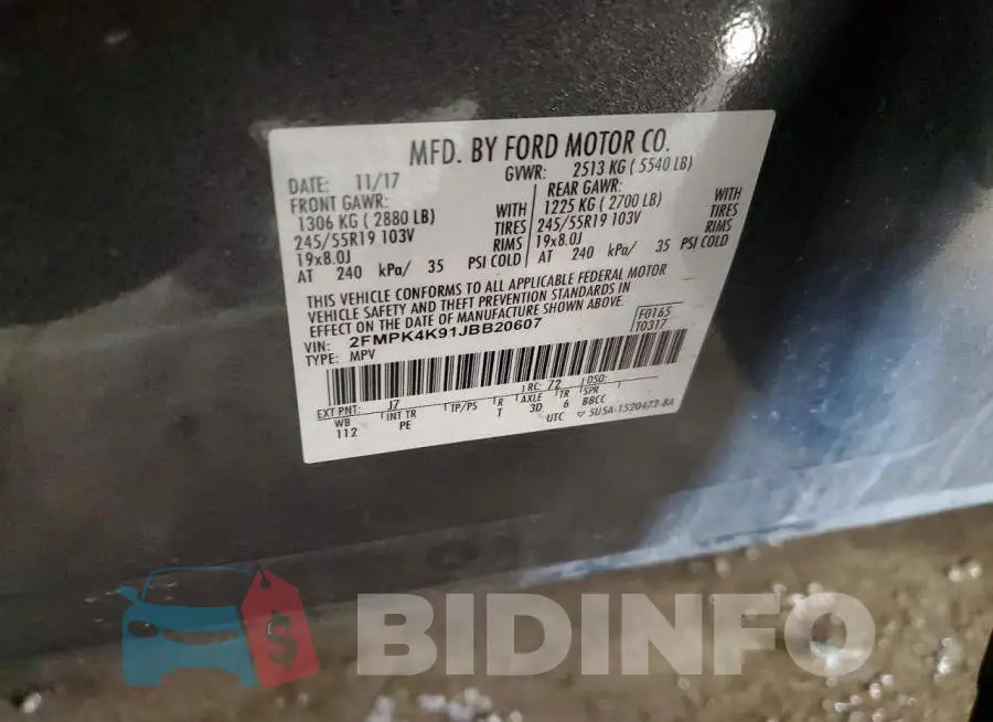 2FMPK4K91JBB20607 Photo# 13