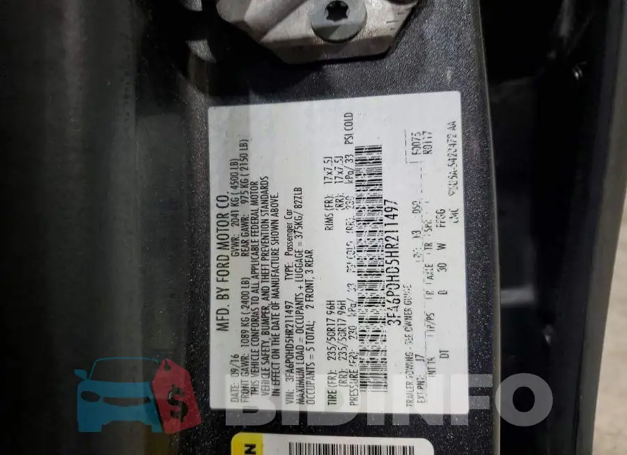 3FA6P0HD5HR211497 Photo# 12