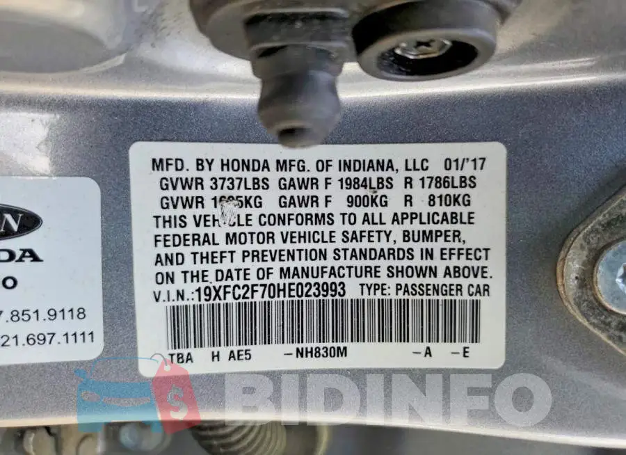 19XFC2F70HE023993 Photo# 12